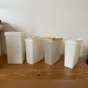 4 vintage 80’s Tupperware cereal containers